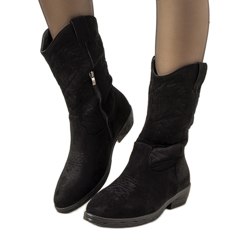 Botas de cowboy pretas de Roxanne preto