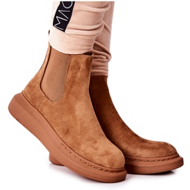 PS1 Botas de camurça Botas Jodhpur na plataforma Beige Marissa castanho