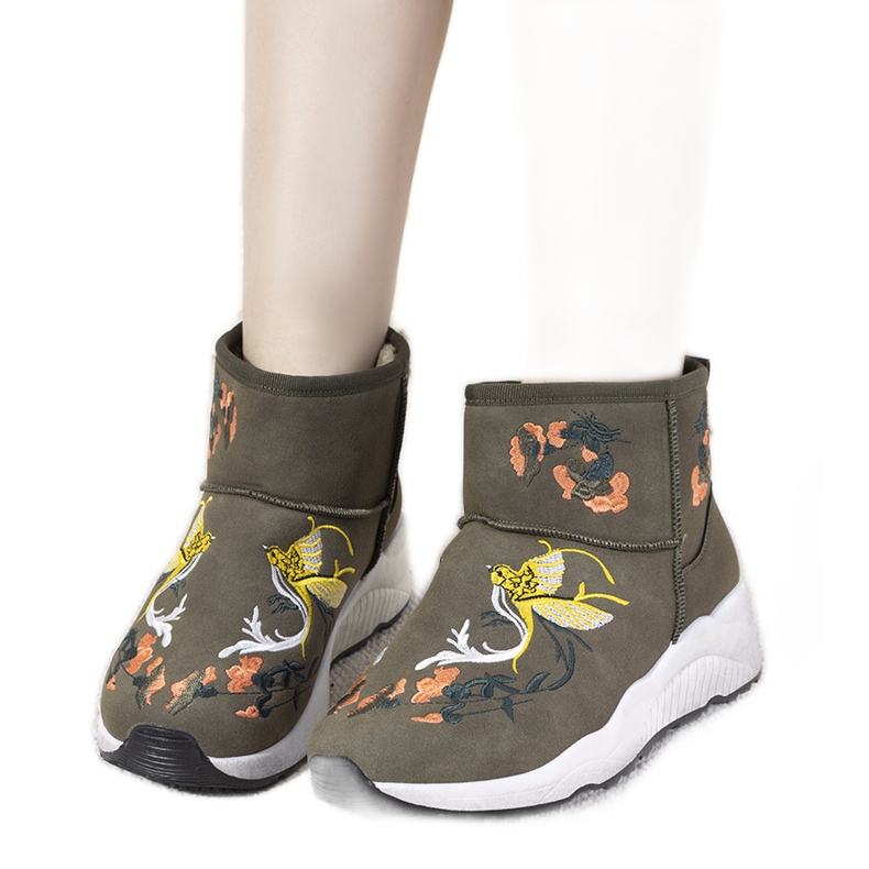 Jamil bordou botas de neve verdes