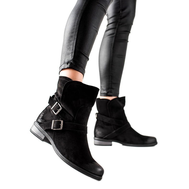 W. Potocki Bota de camurça sem salto Potocki preto W. Potocki Bota de camurça sem salto Potocki preto