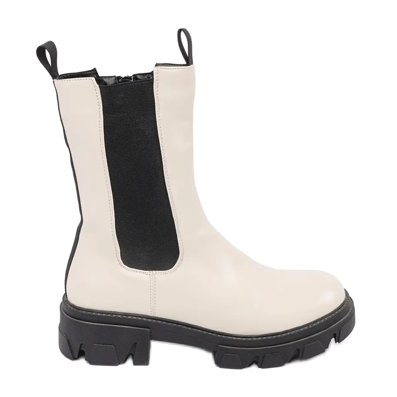 Goodin Botas de cano altas da moda bege