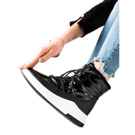 TRENDI Botas de neve brilhantes e elegantes preto