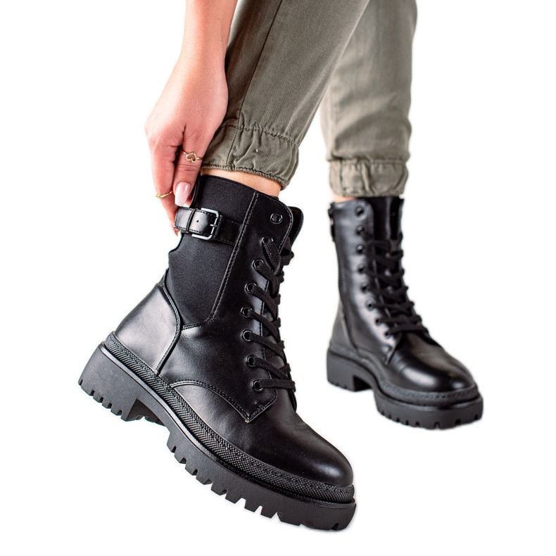 Groto Gogo Caçadores de trabalhadores com fivela preto