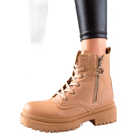 TRENDI Armadilhas marrons com zíper marrom