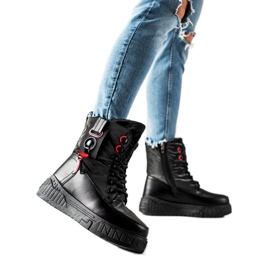 Seastar Botas de neve quente na plataforma preto