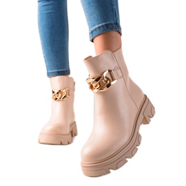 Bestelle Botas Bege Com Corrente Bestelle Botas Bege Com Corrente