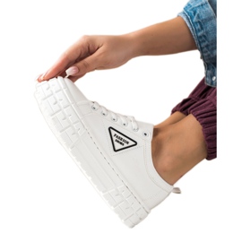 Goodin Tênis com couro ecológico na plataforma branco