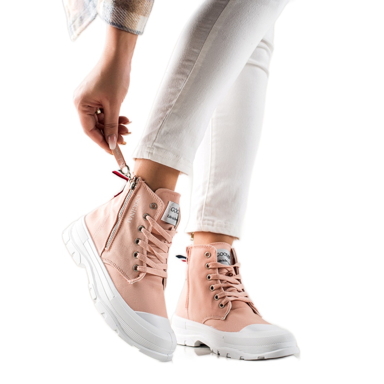 Goodin Tênis Com Zíper Decorativo rosa Goodin Tênis Com Zíper Decorativo rosa