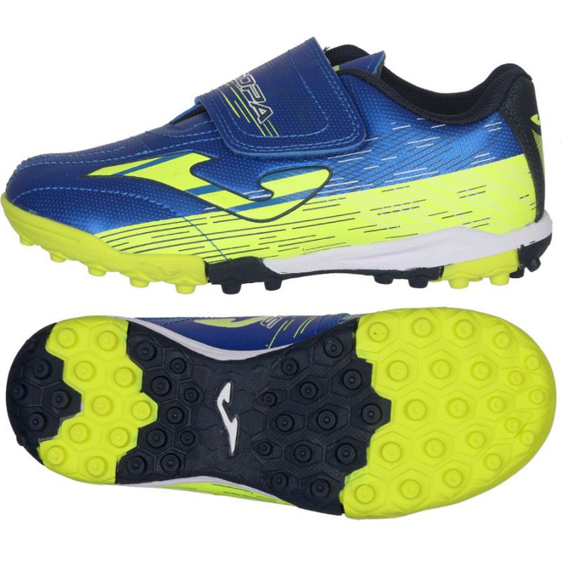 Chuteiras Joma Super Copa 2104 Tf Jr SCJW.2104.TF.V preto, azul, amarelo azul