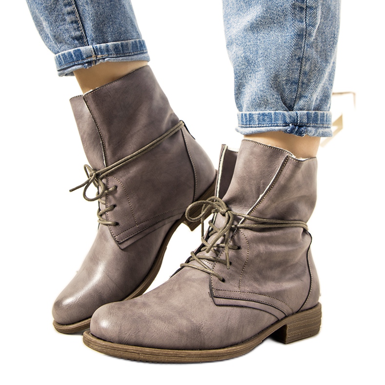 Botas femininas com isolamento cinza mate Saville