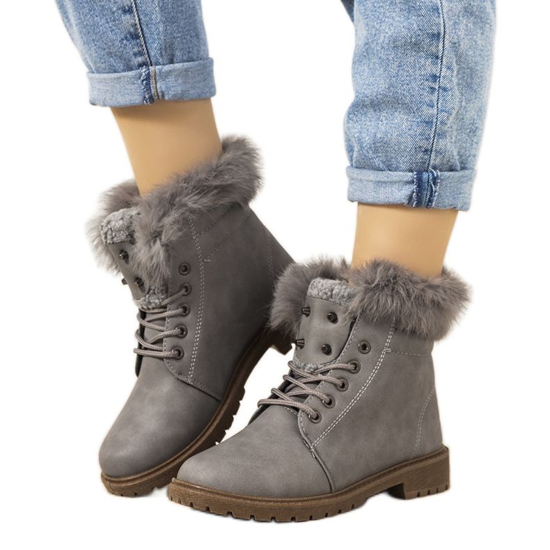 Botas femininas cinza LeBatelier