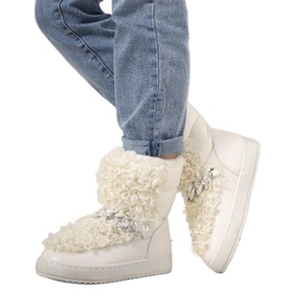 Botas de neve brancas com pele de Montmina branco Botas de neve brancas com pele de Montmina branco