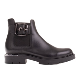 Marco Shoes Botas Chelsea com fivela decorativa preto