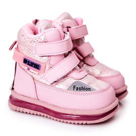 PJ2 Botas de neve quentes com zíper rosa Hesiera