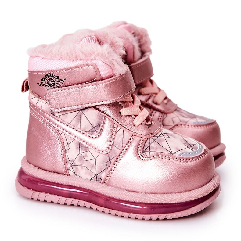 PJ2 Botas quentes de neve infantil shirinell rosa