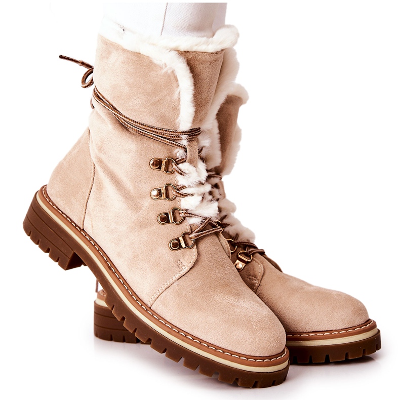 Botas Armadilhas Quentes Beige Nelby bege