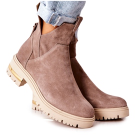 PA2 Botas Quentes Com Corte Cappucino Tanya bege