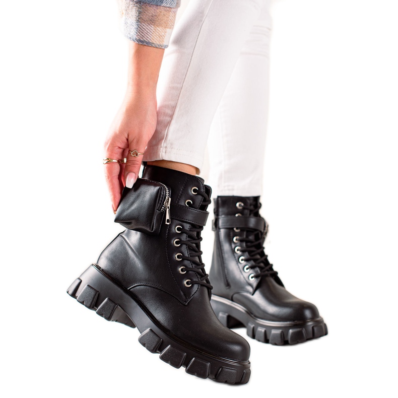 TRENDI Trappers da moda preto