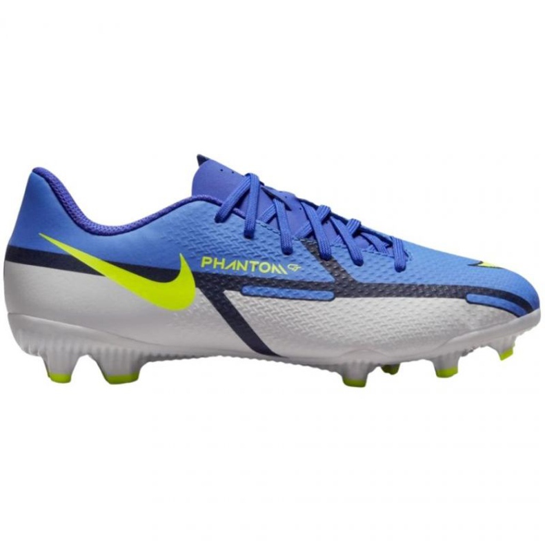 Chuteiras Nike Phantom GT2 Academy FG / MG Jr DC0812 570 cinza azulado azul