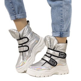 Botas de neve prateadas com Velcro Comforte prata