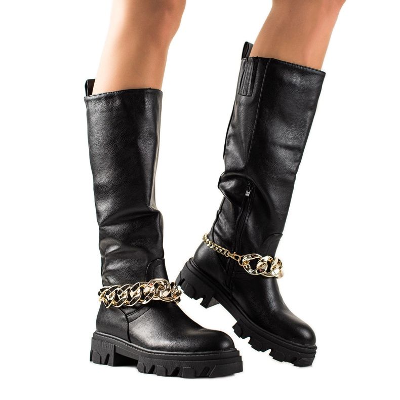 Seastar Botas elegantes com enfeite preto