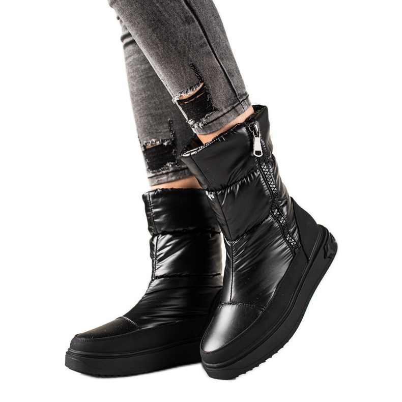 Weide Botas de neve pretas elegantes preto