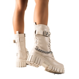 TRENDI Botas Com Corrente bege