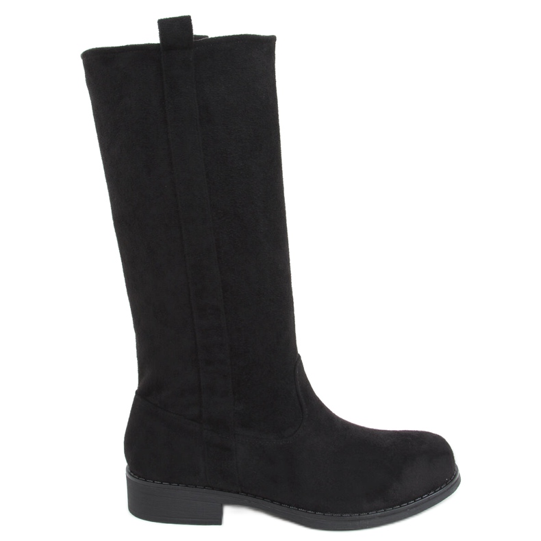 Botas com parte superior reta Unnu Black preto Botas com parte superior reta Unnu Black preto
