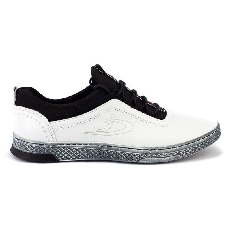 Polbut Sapatos casuais de couro masculino K24 branco