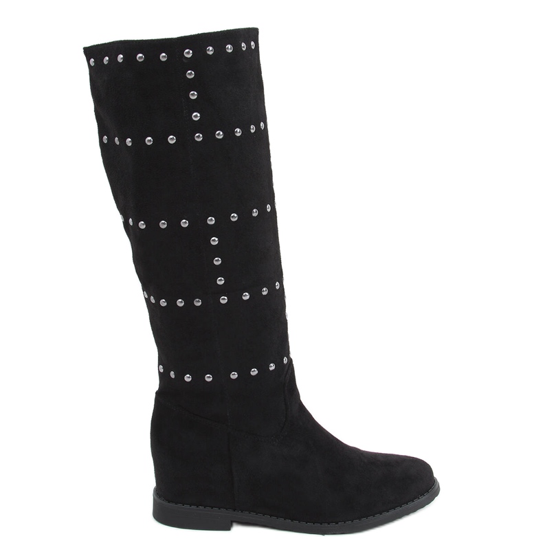 Botas em uma cunha Ferto Black oculta preto