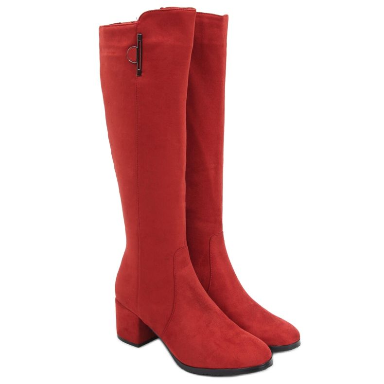 Botas Ritta Vermelho Purpúreo de salto baixo
