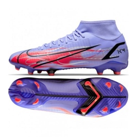 Nike Mercurial Superfly 8 Academy Km FG / MG M DB2857 506 chuteiras preto, roxo, vermelho rosas e roxos