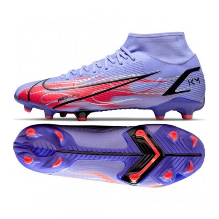 Nike Mercurial Superfly 8 Academy Km FG / MG M DB2857 506 chuteiras preto, violeta, vermelho rosas e roxos