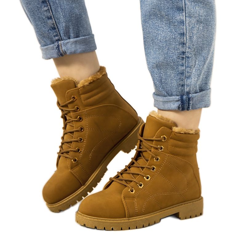 Botas Panicucci com isolamento de camelo feminino castanho