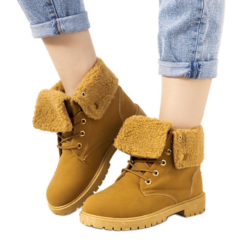 Botas femininas com isolamento de camelo Ida castanho