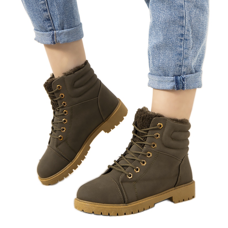 Botas femininas com isolamento verde Mazzanti Botas femininas com isolamento verde Mazzanti