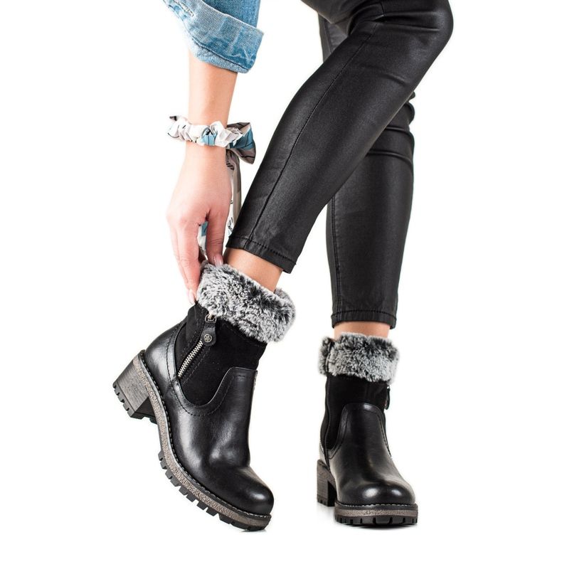 Goodin Botas Casuais Com Pele preto