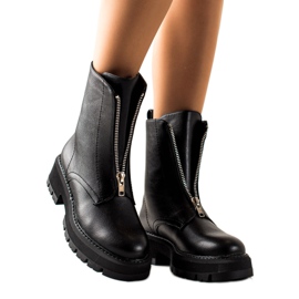 Seastar Botas pretas elegantes com zíper preto