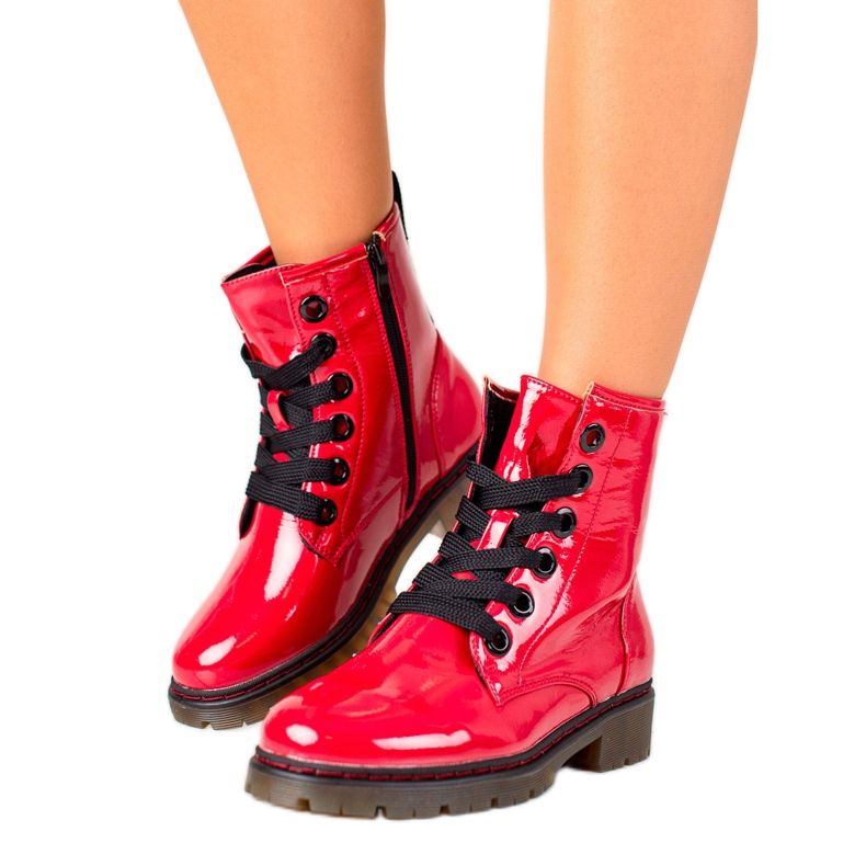 Evento Botas lacadas vermelhas vermelho