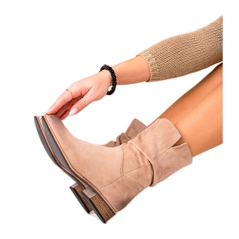 Evento Botas de caubói de camurça bege