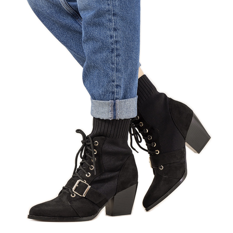 Botas meias pretas para mulheres de Arenas preto