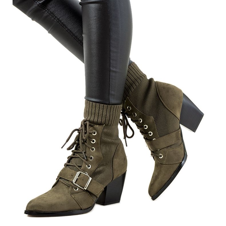 Botas de meia verde para mulheres de Arenas cáqui