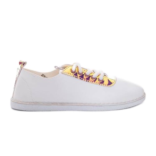 Tênis feminino White Roses branco dourado