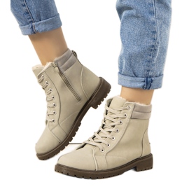 Botas com isolamento cinza feminino Lamy bege