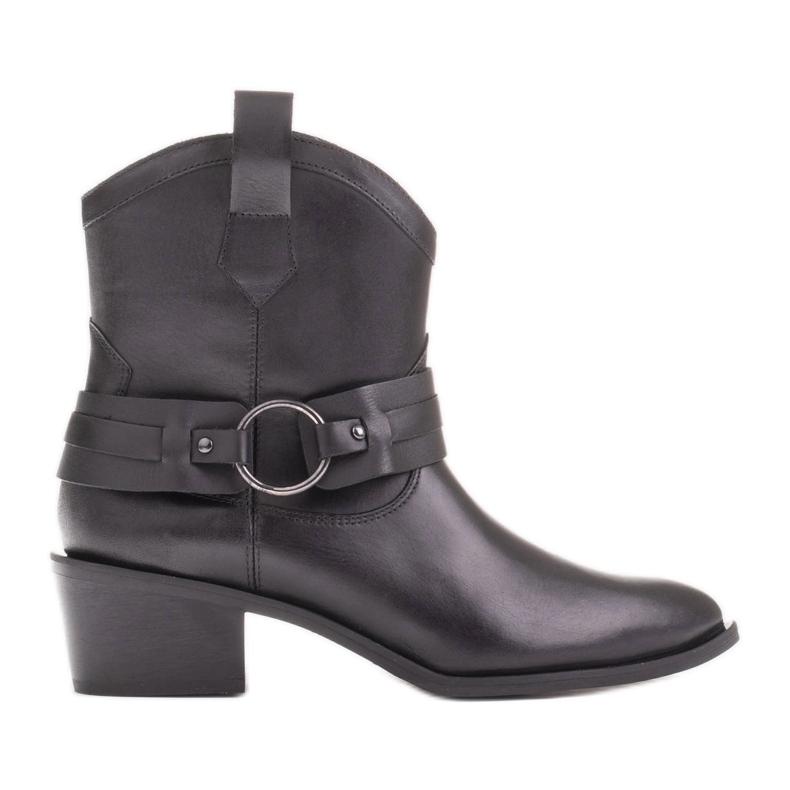Marco Shoes Botas de caubói Kaja com cinto decorativo preto