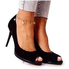 Camurça Monnari 0490-020 Preto salto alto