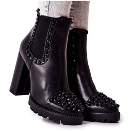 FJ1 Botas de salto alto com strass Preto Lisana