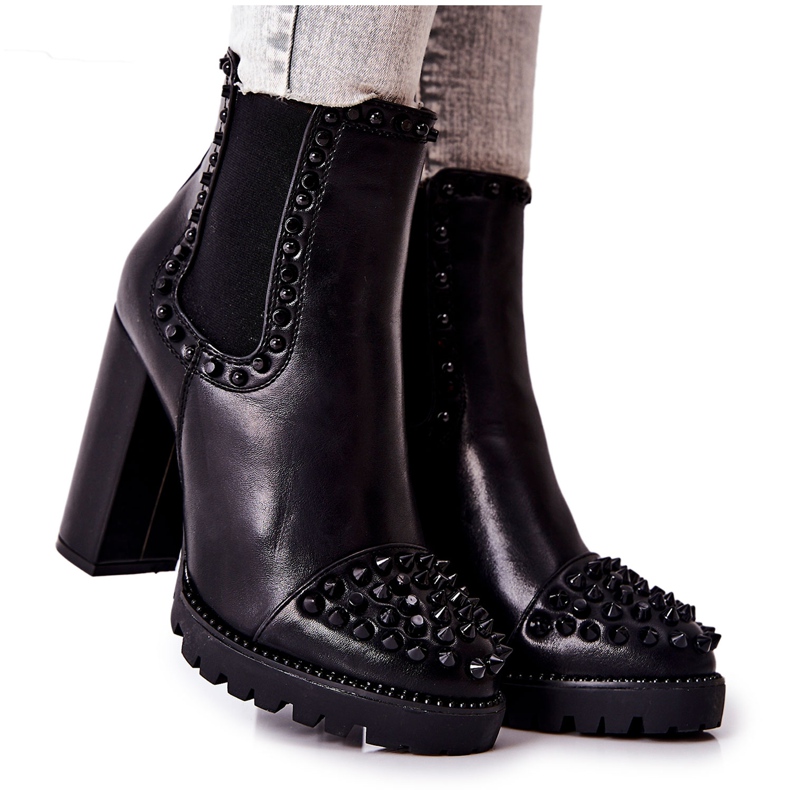 FJ1 Botas de salto alto com strass Preto Lisana FJ1 Botas de salto alto com strass Preto Lisana