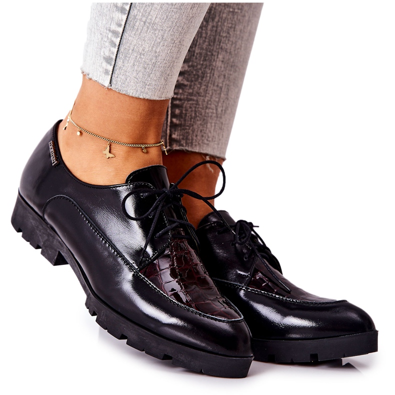 Sapatos de couro Monnari M73 / 1 Preto multicolorido