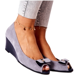 Bombas clássicas em cunha Monnari 0500-M12 cinza